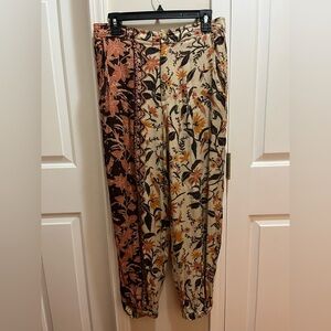 Anthropologie Multicolor Floral Trousers loose fit sz 8 EX guc